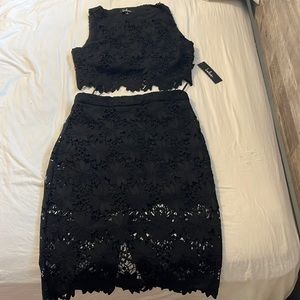 Lulu’s black 2 piece midi dress.